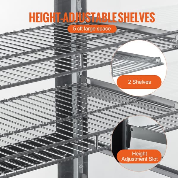 Kylskåp för bageridisk, 5 cu ft/146L, energieffektiv med glasdörr, professionellt kyllösning för bakverk, stilren design och optimal visning