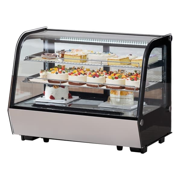 Kylskåp för bageridisk, 5 cu ft/146L, energieffektiv med glasdörr, professionellt kyllösning för bakverk, stilren design och optimal visning