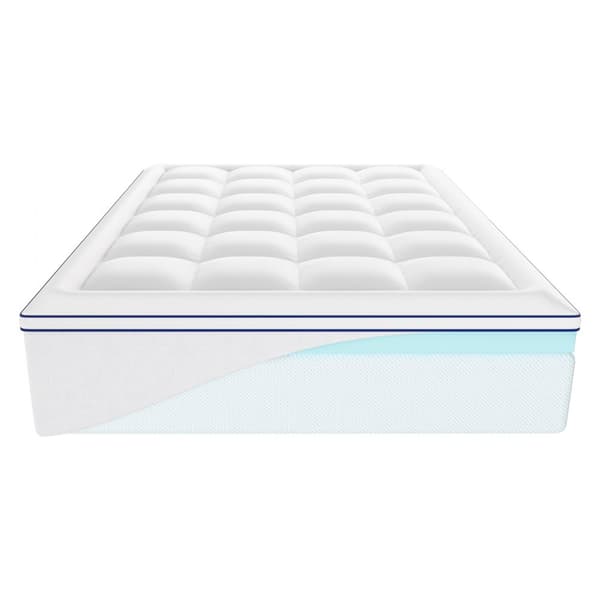 Premium Memory Foam Fiber Topmadras Queen, 101,6 mm tykkelse, komfortabel og støttegivende, ideel til bedre søvn.