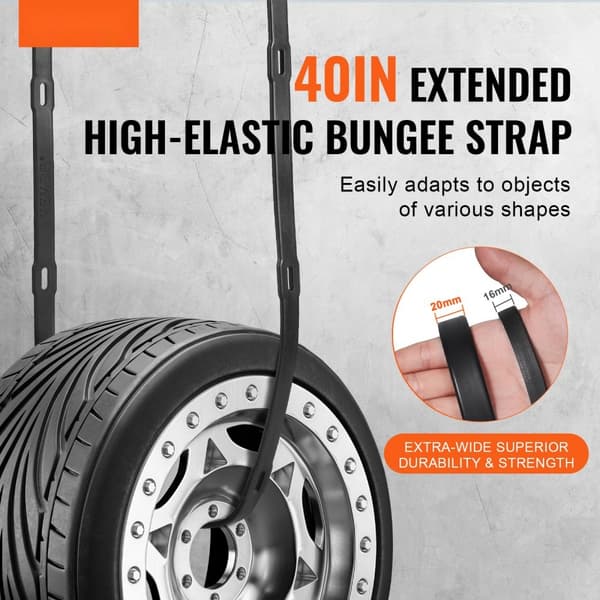 Flat Bungee Cord Set 20 mm Heavy Duty, 4 st S-Hook elastiska spännband för säker lasthantering, hållbara och flexibla