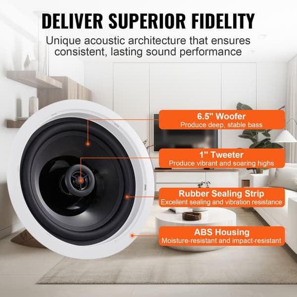 Bluetooth-takhögtalare 6,5'' 150W, infälld väggmonterad, ljudsystem, hög kvalitet, enkel installation, perfekt för hemmet