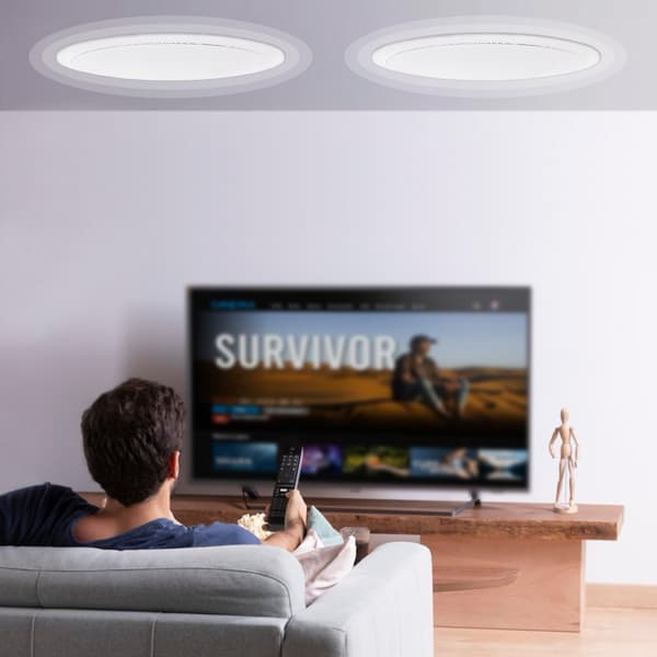 2 stk. 8 loftshøjttalere 50 watt, flush mount, væghøjttalere til hjemmebiograf og lydsystem, nem installation, klar lyd.