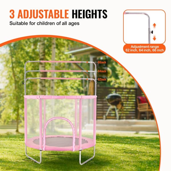 Studsmatta 55 Mini-trampolin med säkerhetsnät, inomhus och utomhus, stimulerar aktivitet och lek, hållbar design