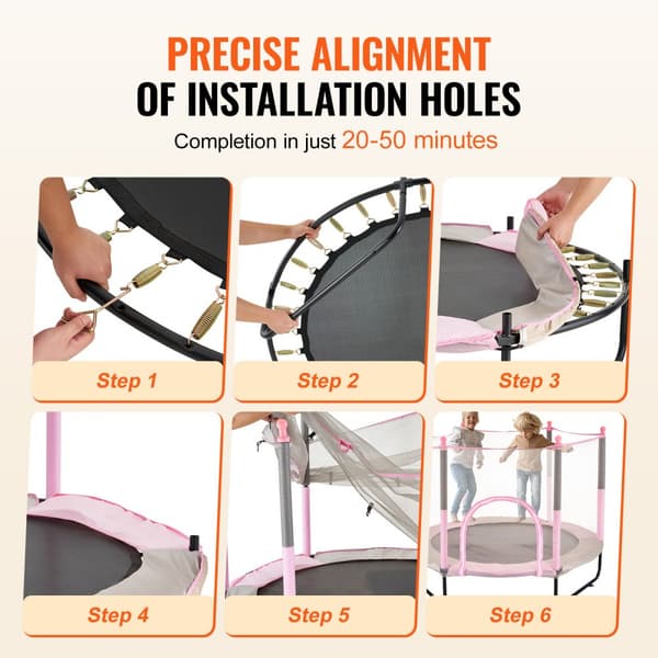 60 Trampolin til børn, mini trampolin med net, sikkert til indendørs og udendørs leg, perfekt til have og legeplads.