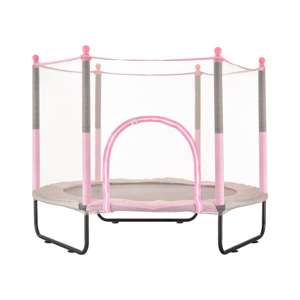 60 Trampolin til børn, mini trampolin med net, sikkert til indendørs og udendørs leg, perfekt til have og legeplads.