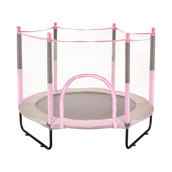 60 Trampolin til børn, mini trampolin med net, sikkert til indendørs og udendørs leg, perfekt til have og legeplads.