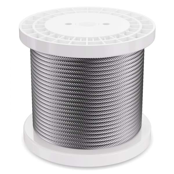 Kulstofstålkabel 1/4, 7x19 tråde, 250 fod stålvire reb, robust gelænder kabel, høj kvalitet, langvarig holdbarhed.