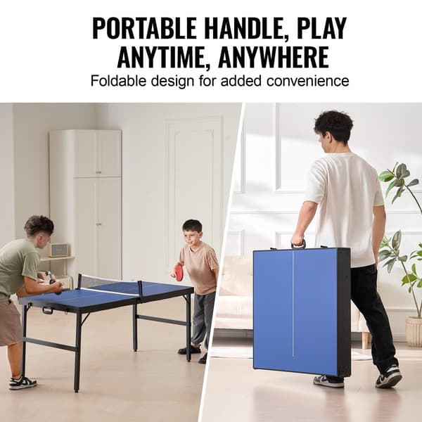 Fällbart pingisbord för inomhusbruk, bordtennisspel med nät, perfekt för hemmet, smidig förvaring, hög kvalitet, familjeunderhållning