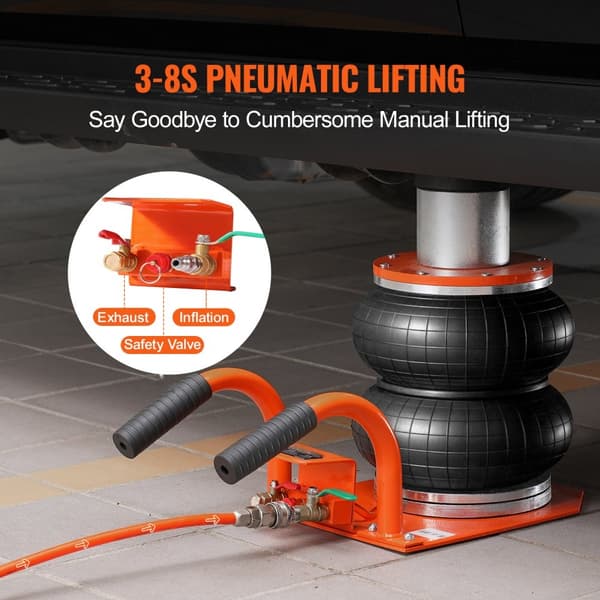 3 Ton Air Jack, 6600 lbs Pneumatisk Donkraft med Forhøjet Søjle til Sedan, Holdbar & Effektiv.