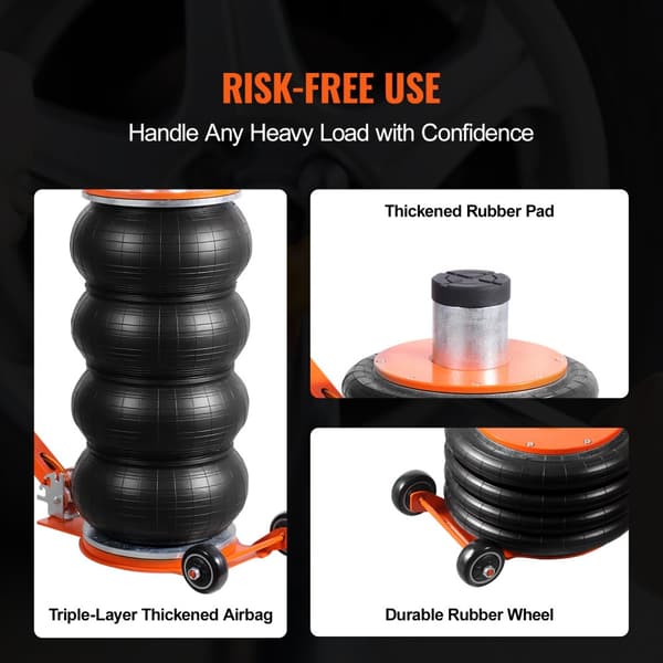 Air Jack 6 Ton/13000 lbs, pneumatisk donkraft med forhøjet søjle, perfekt til Sedan, robust design og høj kapacitet.
