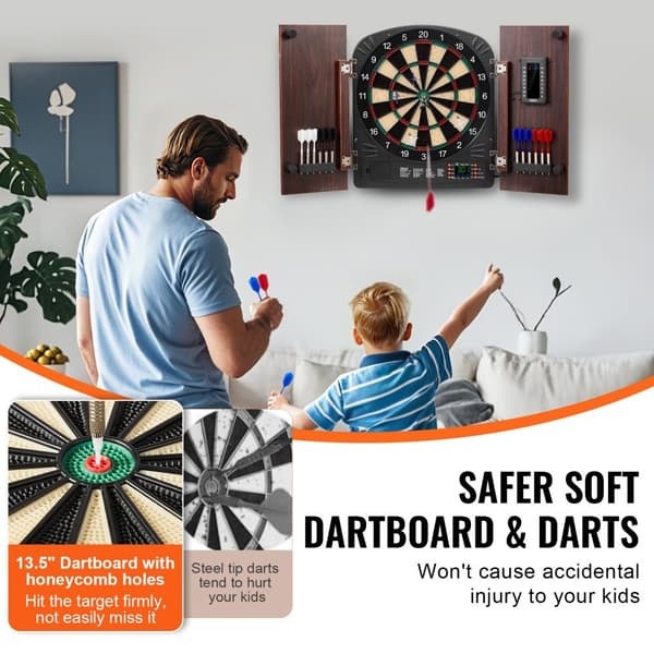 Darttavla med skåp, komplett set, enkel montering, perfekt för hemunderhållning, hållbart material, idealisk för nybörjare och erfarna spelare