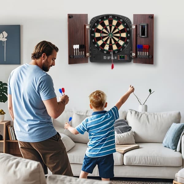 Darttavla med skåp, komplett set, enkel montering, perfekt för hemunderhållning, hållbart material, idealisk för nybörjare och erfarna spelare