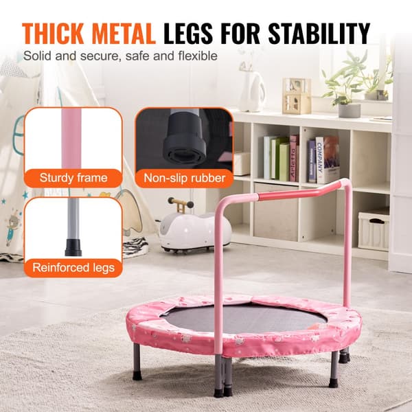 36” mini-trampolin til børn, sammenfoldelig, indendørs og udendørs brug, sikker og sjov leg.