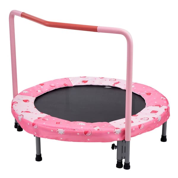 36” mini-trampolin til børn, sammenfoldelig, indendørs og udendørs brug, sikker og sjov leg.