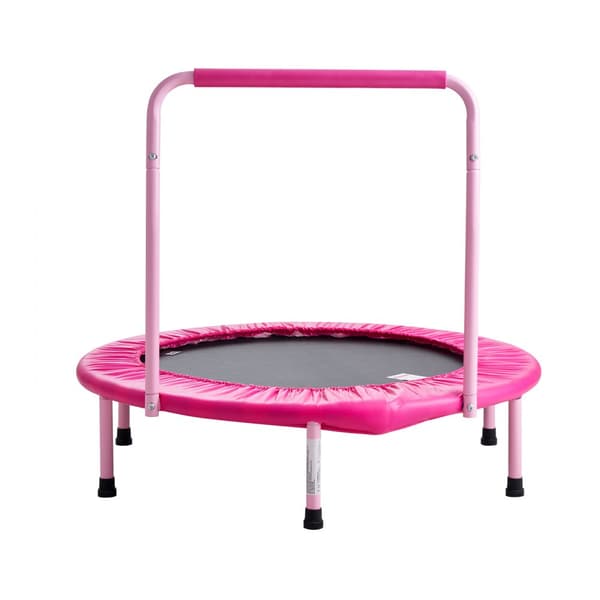36'' sammenfoldelig trampolin til børn, mini-trampolin til indendørs og udendørs leg, sikker hoppeoplevelse, sjov og aktiv underholdning.