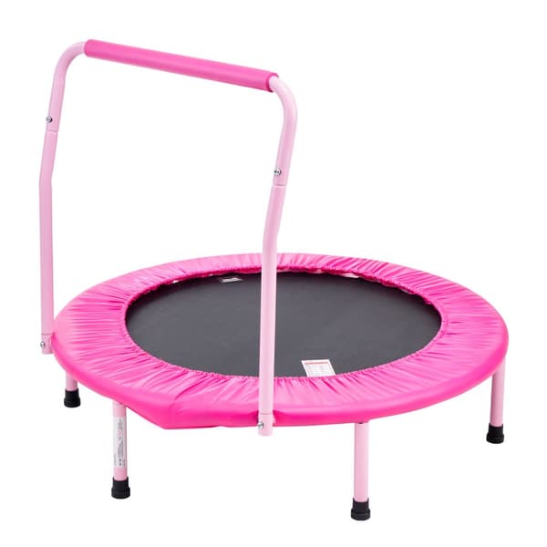36'' sammenfoldelig trampolin til børn, mini-trampolin til indendørs og udendørs leg, sikker hoppeoplevelse, sjov og aktiv underholdning.