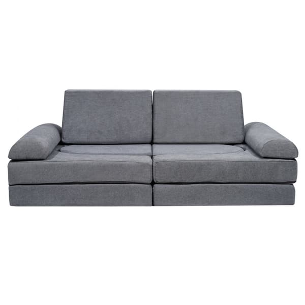 Modulär leksoffa för barn, 10 st DIY sektionsoffa, grå, anpassningsbar, barnvänlig, perfekt för lekrum, hög kvalitet, enkel montering