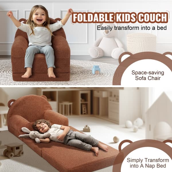 Hopfällbar Babystol 2-i-1, Barnsoffa Tecknad, Komfortabel Baby Lounger, Praktisk och Sikker För Barn, Lätt att Förvara
