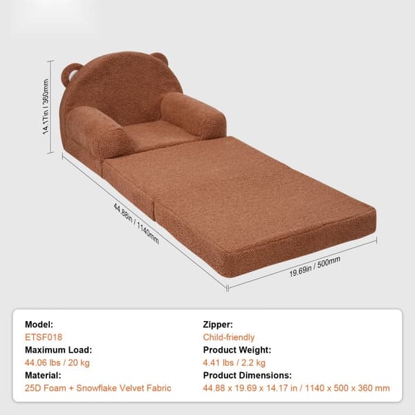 Hopfällbar Babystol 2-i-1, Barnsoffa Tecknad, Komfortabel Baby Lounger, Praktisk och Sikker För Barn, Lätt att Förvara