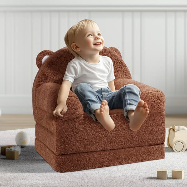 Hopfällbar Babystol 2-i-1, Barnsoffa Tecknad, Komfortabel Baby Lounger, Praktisk och Sikker För Barn, Lätt att Förvara