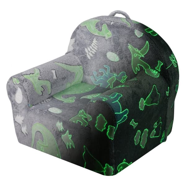 Småbarnsstol Glow in the Dark, Plysch Babystol, Grå, Bekväm, Säkra Material, Perfekt för Lekrum och Småbarn
