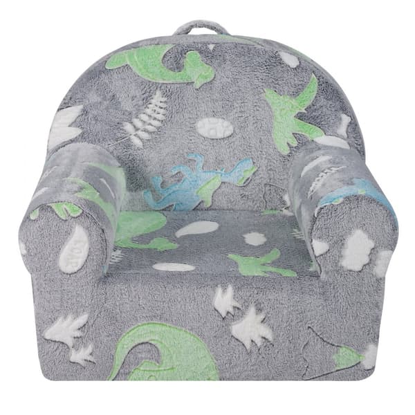 Småbarnsstol Glow in the Dark, Plysch Babystol, Grå, Bekväm, Säkra Material, Perfekt för Lekrum och Småbarn