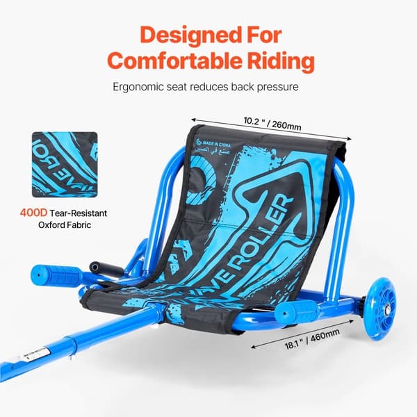 Zig-Zag Vedettävä Scooter Drift Cart 4-vuotiaille, kestävä ja hauska lasten kulkuväline