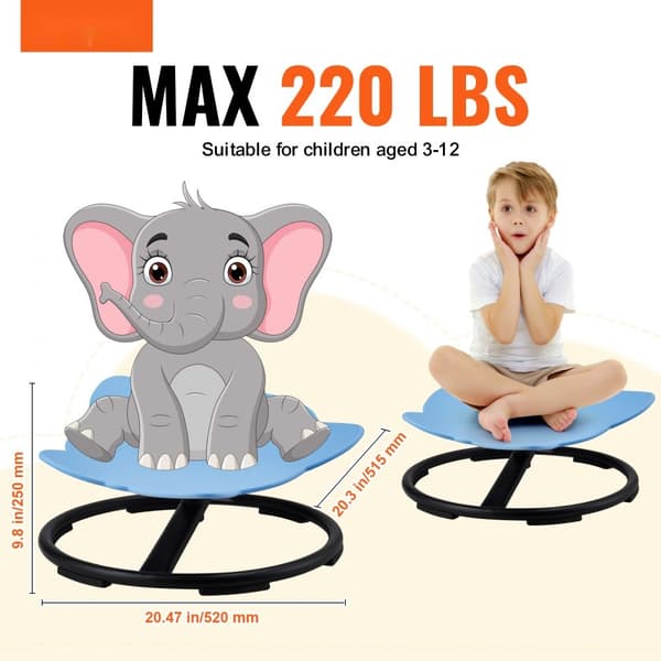 Elefant Kids Drejestol, 220 lbs sensorisk, ergonomisk sæde, blå, komfortabel og alsidig til leg og afslapning.