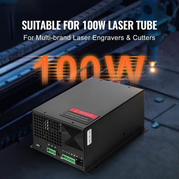 CO2 Laser Strömförsörjning 100W, för Graverare och Skärare, Effektiv, Pålitlig, Optimal Prestanda, Hållbarhet