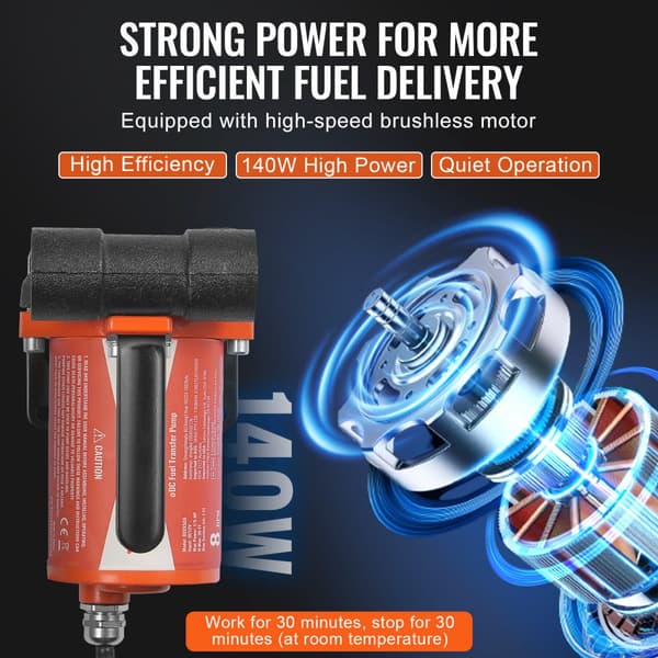 12V Polttoaineensiirtopumppu 8 GPM, Automaattinen Dieselpumppu, 1/5 hv, Korkea Teho, Tehokas Polttoainesuuttimen Hallinta