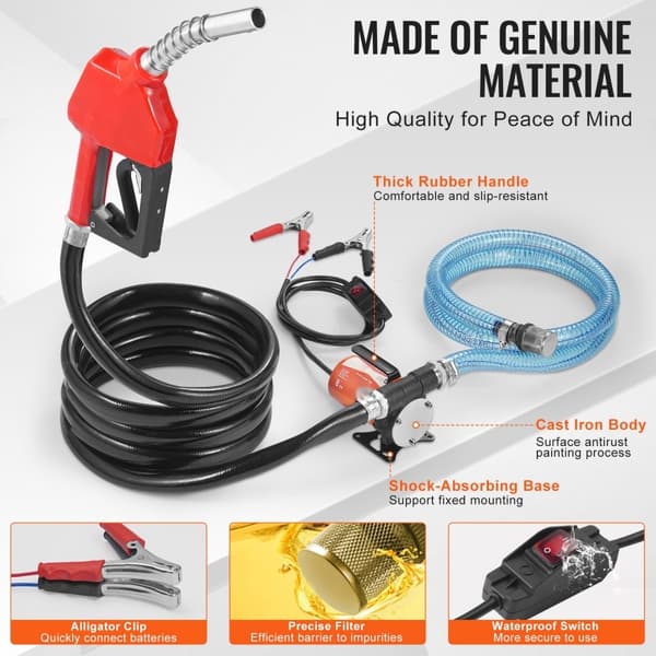 12V Polttoaineensiirtopumppu 8 GPM, Automaattinen Dieselpumppu, 1/5 hv, Korkea Teho, Tehokas Polttoainesuuttimen Hallinta