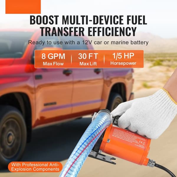 12V Polttoaineensiirtopumppu 8 GPM, Automaattinen Dieselpumppu, 1/5 hv, Korkea Teho, Tehokas Polttoainesuuttimen Hallinta