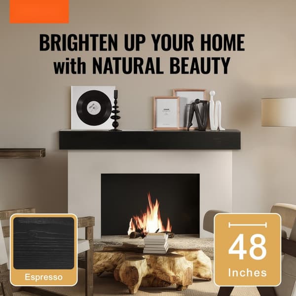 Kamin Mantel Trähylla Flytande Rustik Design, Elegant Inredning för Hemmet, Kvalitet och Stil i Varje Detalj