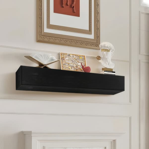 Kamin Mantel Trähylla Flytande Rustik Design, Elegant Inredning för Hemmet, Kvalitet och Stil i Varje Detalj