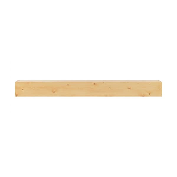 Öppen spismantel, trähylla, rustik design, 60 naturlig finish, elegant och funktionell, perfekt för hem och stugor