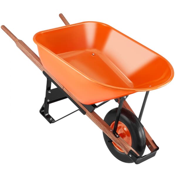 Trillebørvogn One Wheel 6 Cu Ft Have Dump Cart 330 lbs Multifunktionel Vogn, holdbar, let at manøvrere, perfekt til haven.