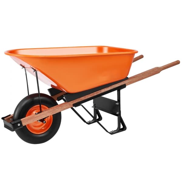 Trillebørvogn One Wheel 6 Cu Ft Have Dump Cart 330 lbs Multifunktionel Vogn, holdbar, let at manøvrere, perfekt til haven.