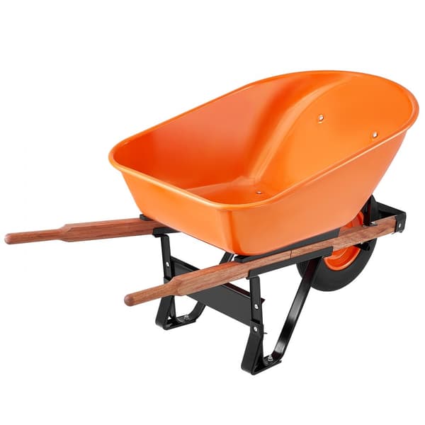 Trillebørvogn One Wheel 6 Cu Ft Have Dump Cart 330 lbs Multifunktionel Vogn, holdbar, let at manøvrere, perfekt til haven.