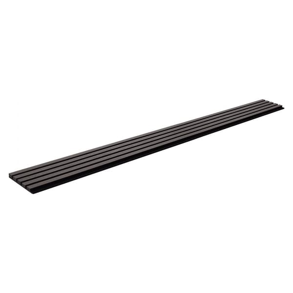 Akustikpaneler i trælameller 7,9 x 94,5 tommer, moderne vægdekoration, sort eg, lydabsorberende design.