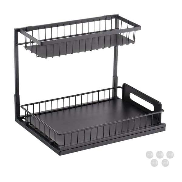 2-Kerroksinen Lanka Kaappi Pesualtaan Alla, 10,7 x 14 Laatikkokori, Säilytystila, Ulosvedettävä, Optimointi