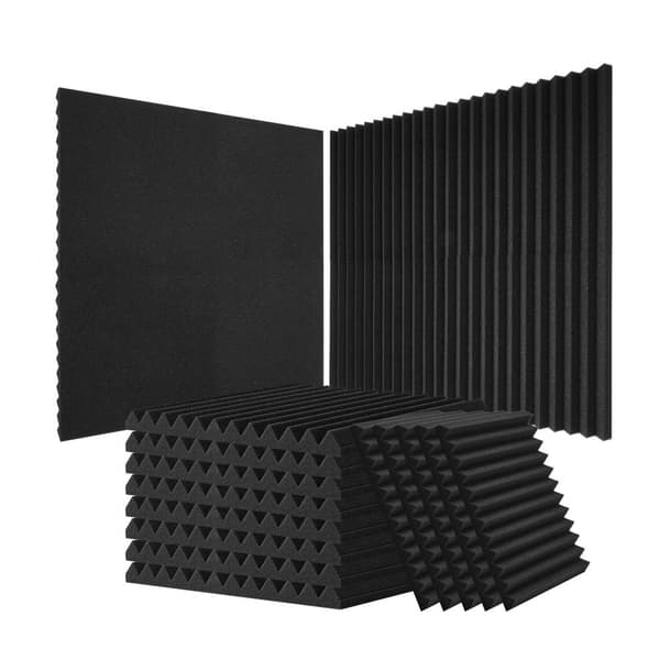 Akustiske skumpaneler 52 pakke, 12x12x1 tommer, studievæg og loft, lydabsorption, nem installation, forbedrer akustik.