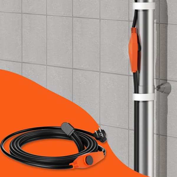 Rørvarmekabel 4m, 23W/m, Varmetape med Termostat, Energibesparende, Hurtig Installation, Ideel til VVS.