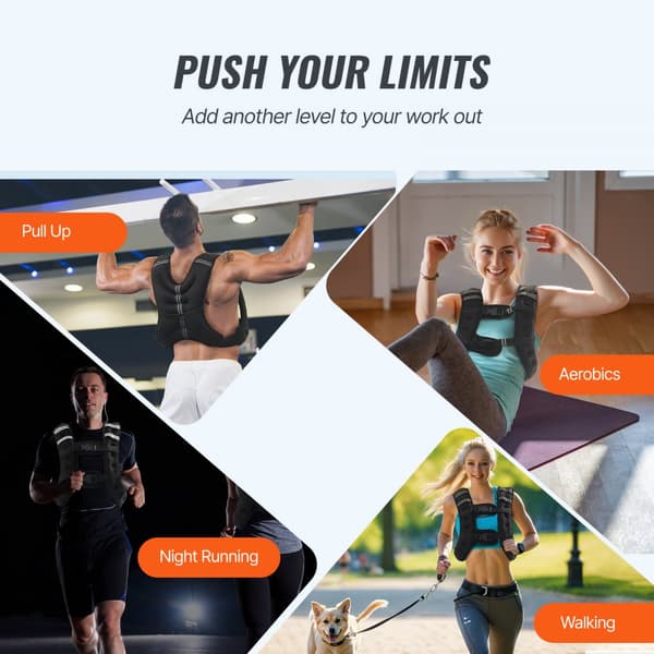 Viktad väst 16 lb, justerbar och hållbar, idealisk för styrketräning och effektiv trening, perfekt träningsutrustning för gympass