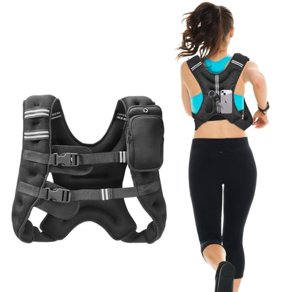 Viktad väst 16 lb, justerbar och hållbar, idealisk för styrketräning och effektiv trening, perfekt träningsutrustning för gympass