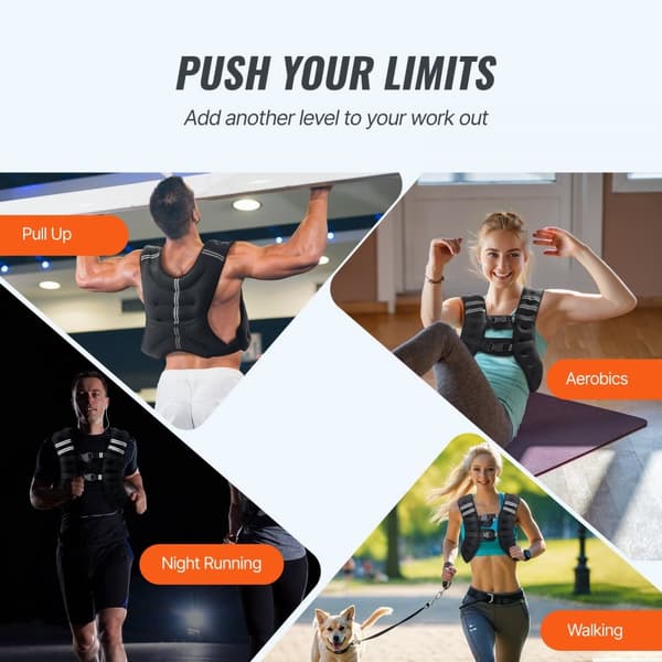 30lb Vægtet Vest til Mænd og Kvinder, Træningsudstyr til Styrketræning, Justerbar, Komfortabel, Effektiv Fitness-Accessory