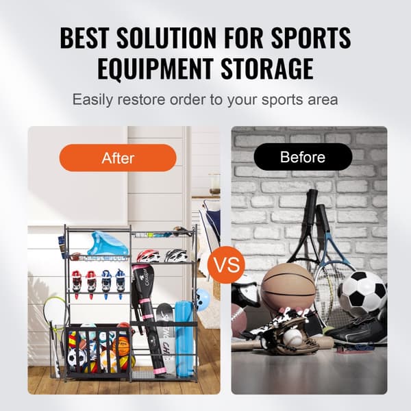 Golf Opbevaring Garage Organizer, 2 Golfbag Stativ Holder, Klub Rack, Boldvogn, Pladsbesparende, Stål, Holdbar, Let At Montere