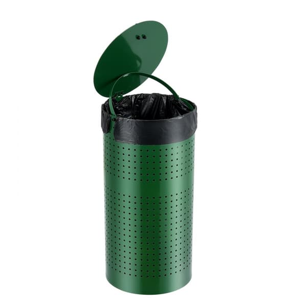 Hundbajskorg 11,5 gallons, väderbeständig med lock, hållbar, hygienisk, lättanvänd, perfekt för utomhusbruk