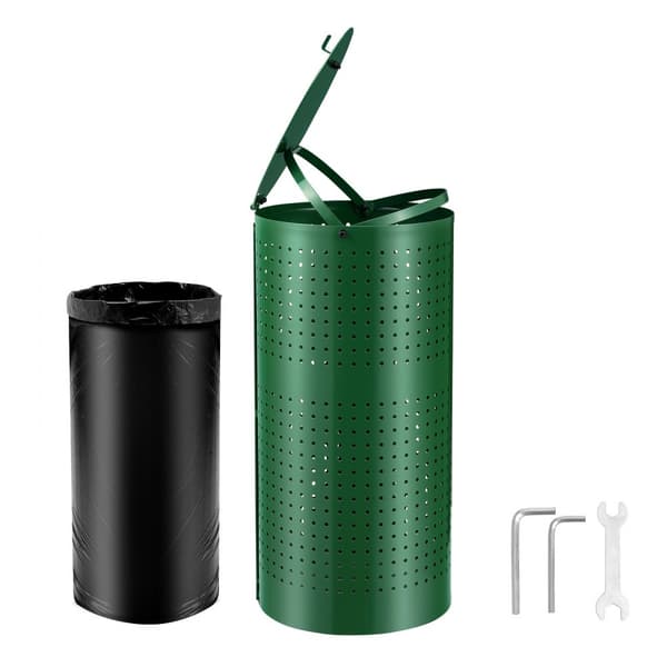 Vejrbestandig hundeaffaldsbeholder 11,5 gallons med låg, stor kapacitet, let at rengøre, ideel til udendørs brug.