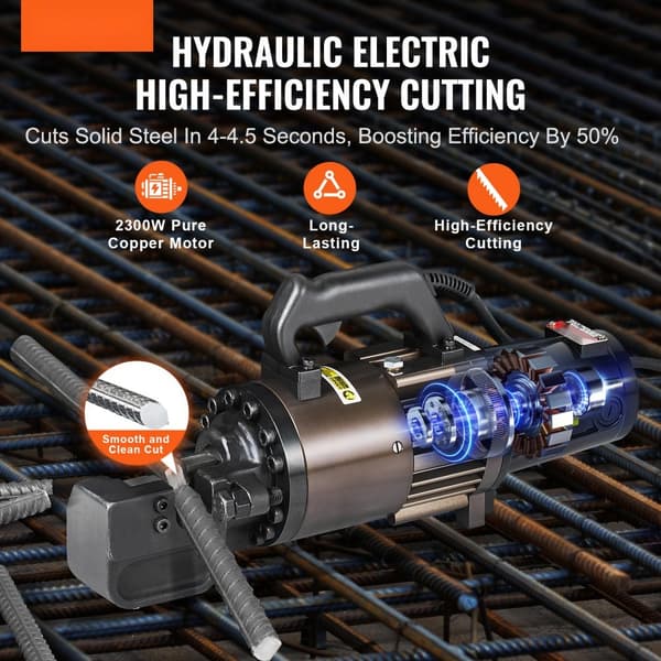 2300W elektrisk hydraulisk armeringsskär, skär upp till 32 mm, effektiv, kraftfull, perfekt för byggprojekt och reparationer