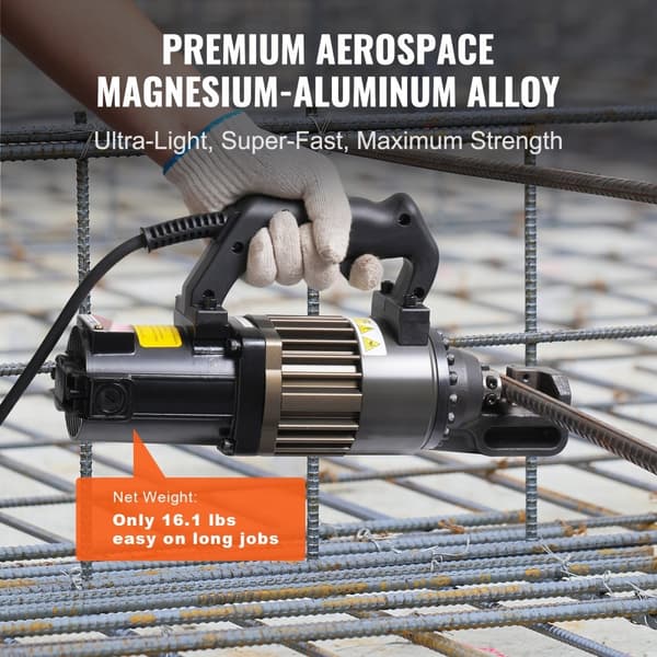 Sähköhydraulinen raudoitustangon leikkuri 1000 W, leikkaa 5/8 tuumaa (4-16 mm) tehokkaasti ja helposti